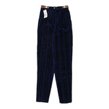 Les Copains Striped Trousers - 24W UK 4 Blue Cotton Blend