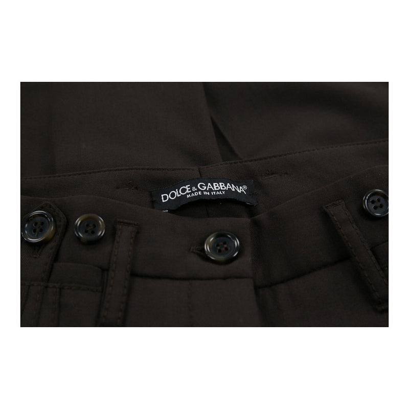 Dolce & Gabbana Trousers - 30W UK 8 Brown Wool Blend