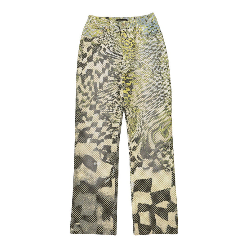 Roberto Cavalli Graphic Trousers - 27W UK 8 Green Cotton