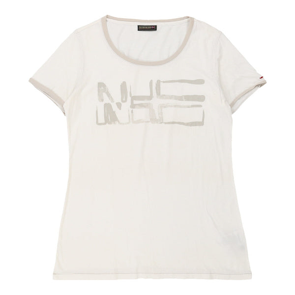 Napapijri Graphic T-Shirt - XL White Cotton