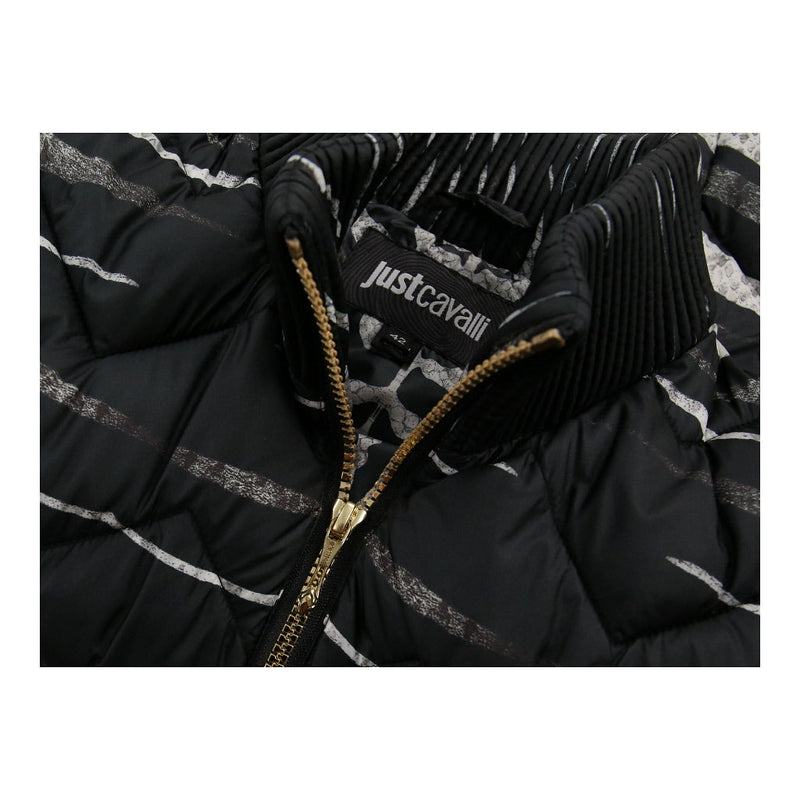 Just Cavalli Striped Gilet - Medium Black Polyester