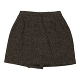 Fendissime Mini Wrap Skirt - 26W UK 6 Brown Wool Blend
