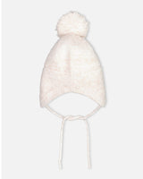 Peruvian Knit Hat In Champagne White For Baby Winter Accessories Deux par Deux