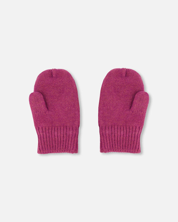 Knitted Mittens Burgundy