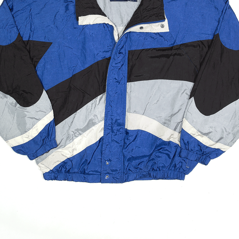 ROUND TREE & YORK SPORT Shell Jacket Blue Striped Mens L