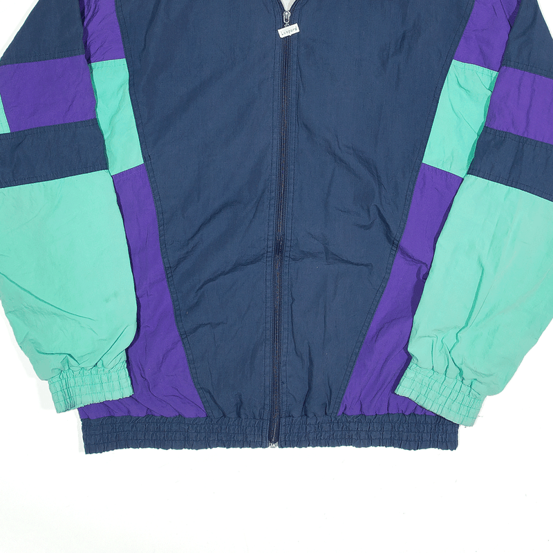 LEOPARD Shell Jacket Blue Colourblock Womens UK 8