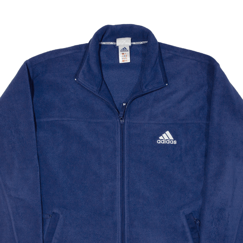 ADIDAS Mens Fleece Jacket Blue L