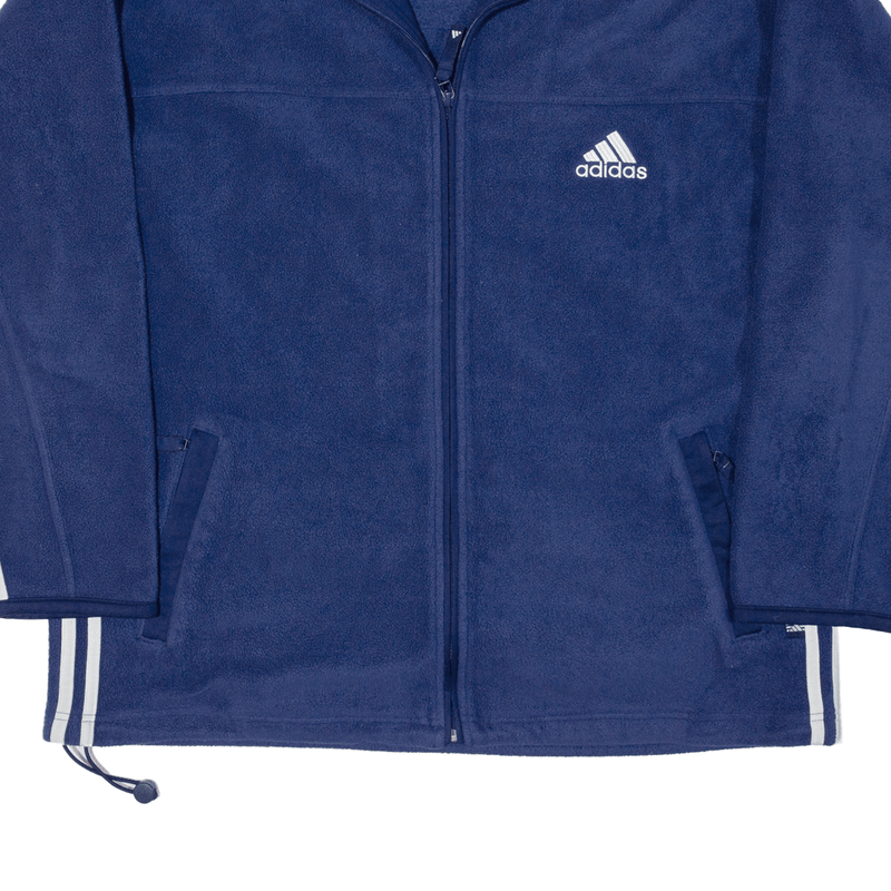 ADIDAS Mens Fleece Jacket Blue L