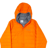 COLUMBIA Boys Puffer Jacket Orange Hooded L