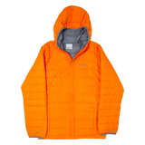 COLUMBIA Boys Puffer Jacket Orange Hooded L