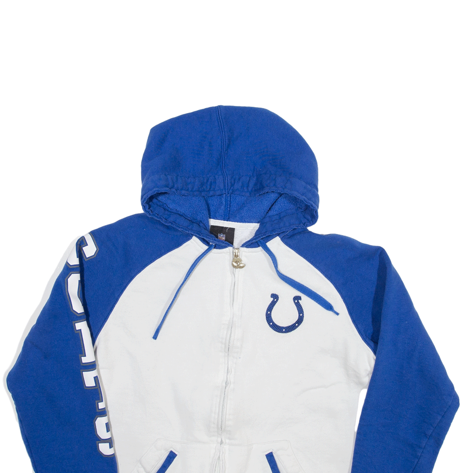 NFL REEBOK Indianapolis Colts USA Hoodie Blue Full Zip Womens M