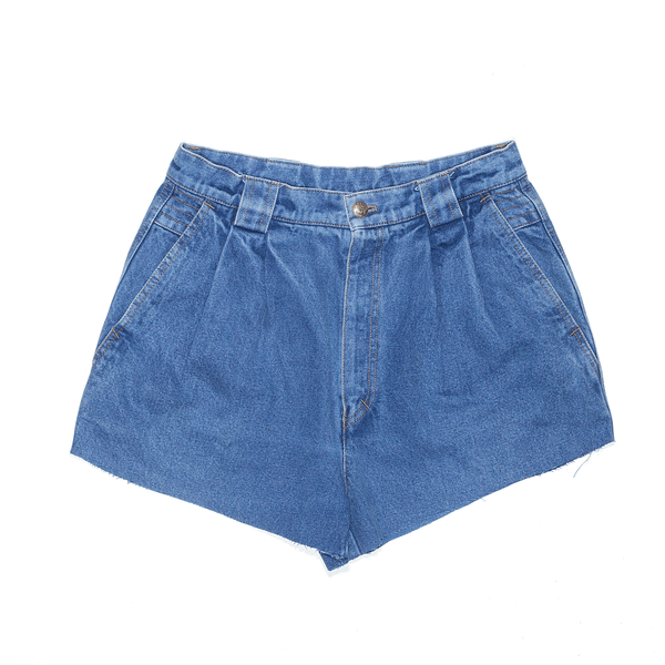 Denim Blue 90s Relaxed Cut-Off Shorts Womens S W30