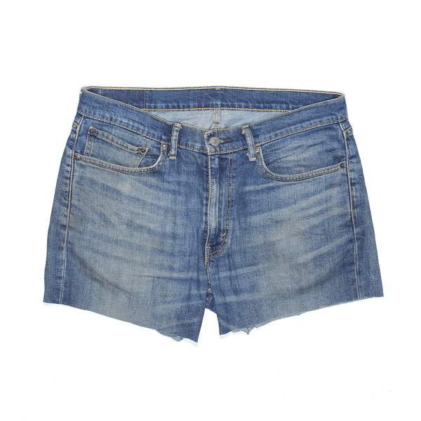 LEVI'S 514 Denim Blue Regular Cut-Off Shorts Womens M W34