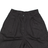 ADOLFO INTERNATIONAL Pleated Linen Blend Shorts Black Casual Womens XS W26