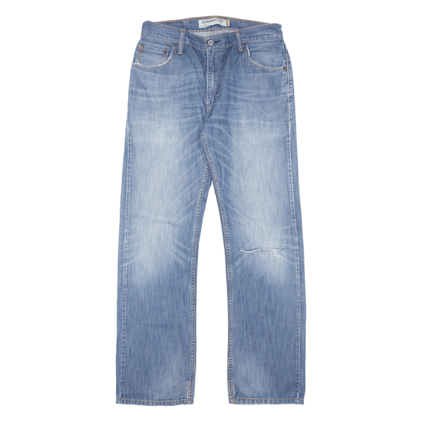 LEVI'S 505 Jeans Distressed Blue Denim Regular Straight Mens W30 L32