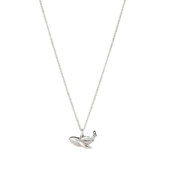 Sterling Silver Mummy & Baby Whale Charm Necklace