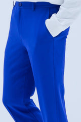Flat Front Trousers in Ocean Blue
