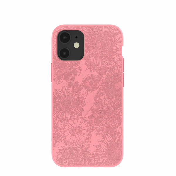 Bubblegum Pink Flora iPhone 12 Mini Case