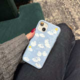 Powder Blue Fluffy Flower iPhone 14 Pro Case