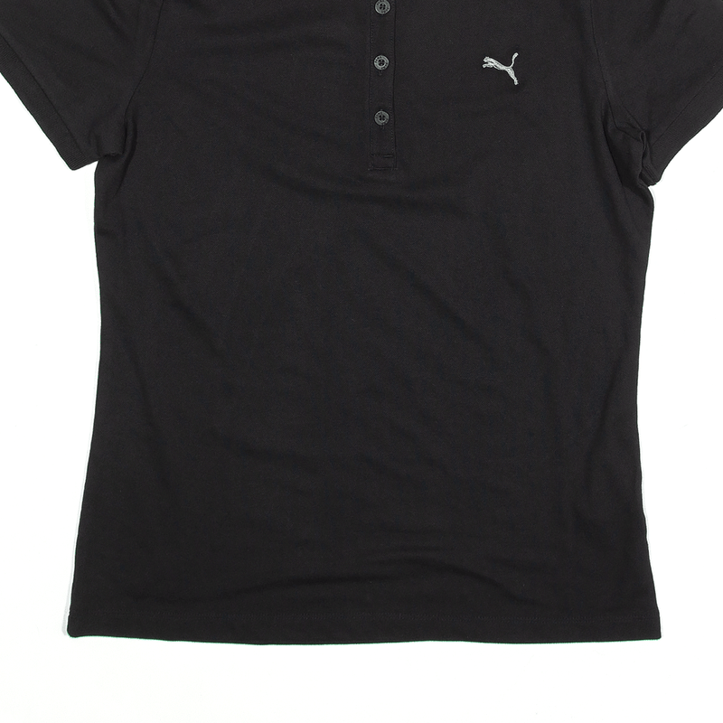 PUMA Polo Shirt Black Short Sleeve Womens M