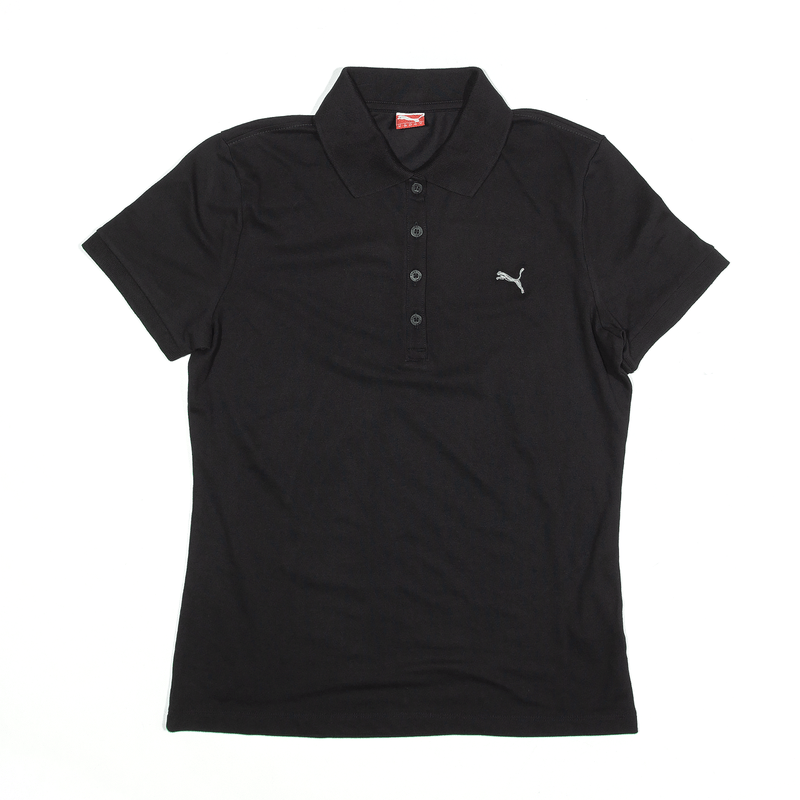 PUMA Polo Shirt Black Short Sleeve Womens M