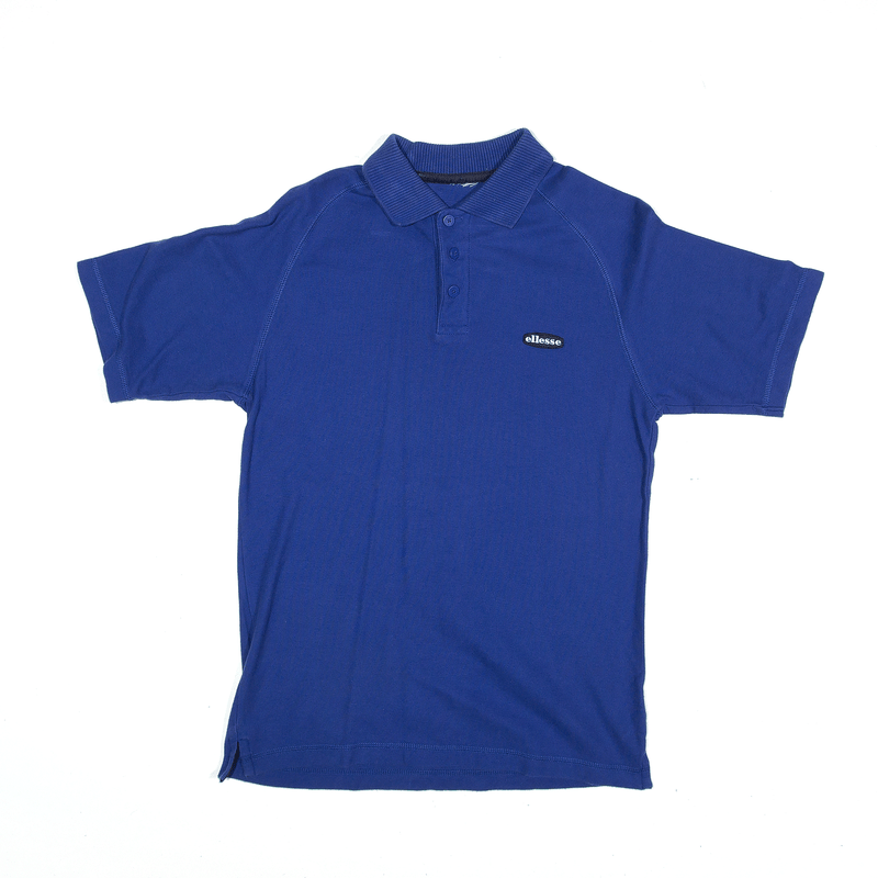 ELLESSE Polo Shirt Blue Short Sleeve Mens S
