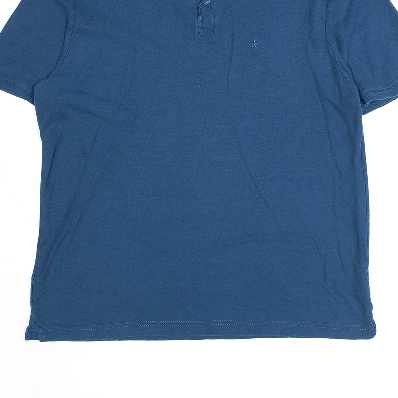CALVIN KLEIN Classic Fit Blue Short Sleeve Polo Shirt Mens S