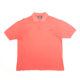 ASICS Embroidered Pink 90s Short Sleeve Polo Shirt Mens XL