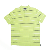 NAUTICA Embroidered Green Striped Short Sleeve Polo Shirt Mens M