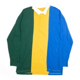 ARIZONA JEAN CO Yellow Colourblock Long Sleeve Polo Shirt Mens M