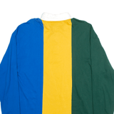 ARIZONA JEAN CO Yellow Colourblock Long Sleeve Polo Shirt Mens M