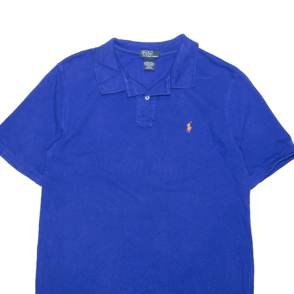 POLO RALPH LAUREN Embroidered Blue Short Sleeve Polo Shirt Mens S