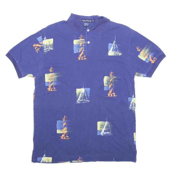 NAUTICA Sailing Blue Short Sleeve Polo Shirt Mens S