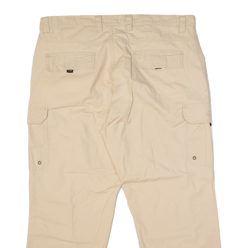 LETS GO Outdoor Cargo Trousers Cream Regular Straight Mens W38 L28
