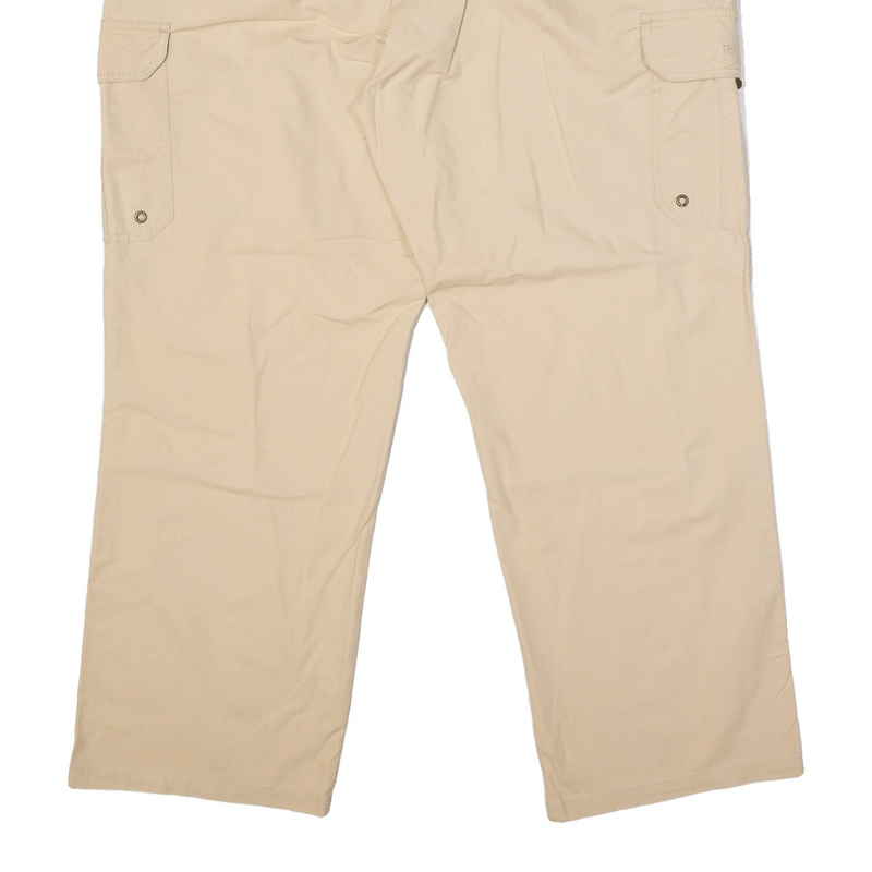 LETS GO Outdoor Cargo Trousers Cream Regular Straight Mens W38 L28