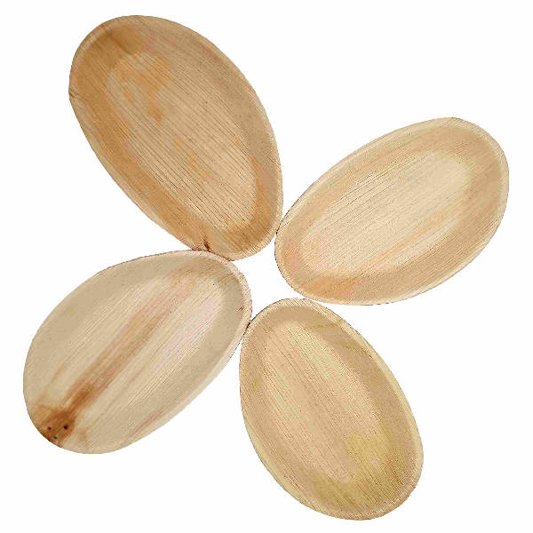 Dtocs Compostable Palm Leaf Plates - 5x7 Inch (Pack 50) | USDA Certified Biobased Compostable Bamboo Plates Like Disposable Wedding Plates