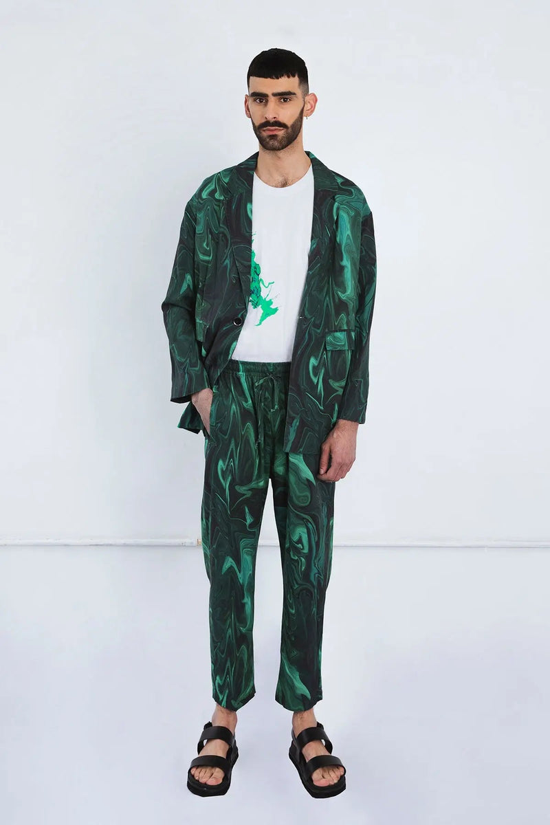 Gender Neutral Jacket in Green Swirl Pre Order
