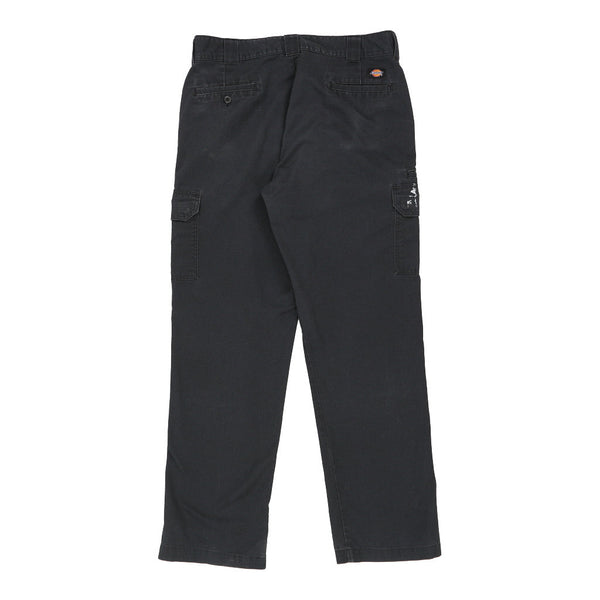 Dickies Cargo Trousers - 36W 34L Black Cotton Blend