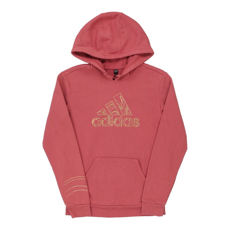 Adidas Hoodie - XS Pink Cotton Blend - Thrifted.com