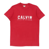 Calvin Klein Jeans T-Shirt - Medium Red Cotton - Thrifted.com