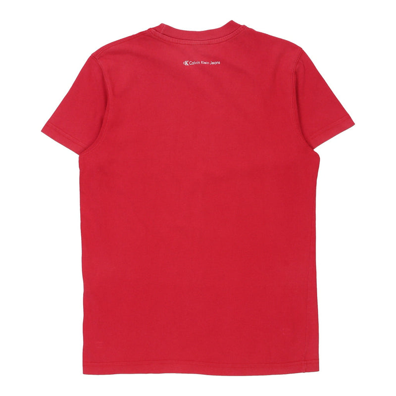 Calvin Klein Jeans T-Shirt - Medium Red Cotton - Thrifted.com