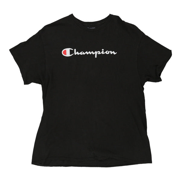 Vintage Champion T-Shirt - XL Black Cotton - Thrifted.com