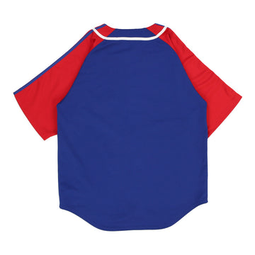 Chicago Cubs Youth Shirt Large 14/16 Blue Gray Color Block Raglan