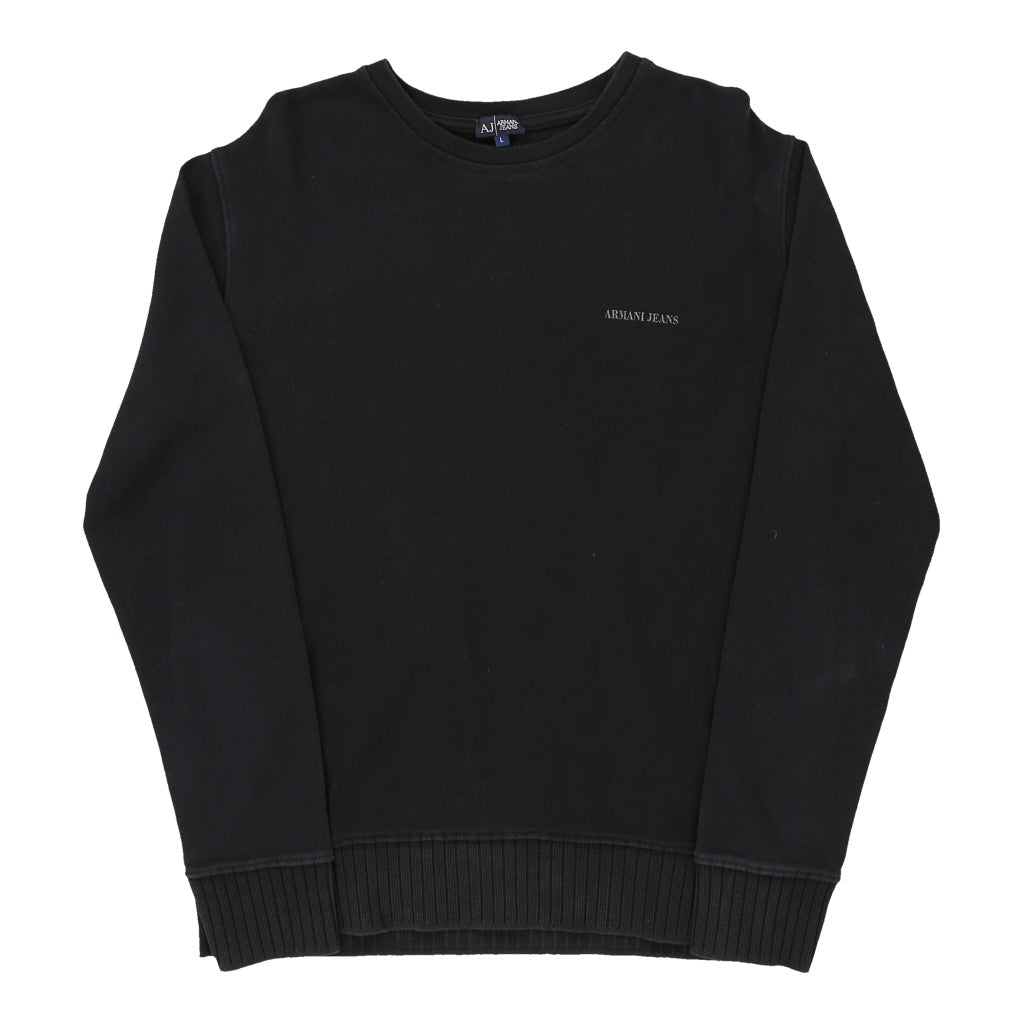 zonnebloem Voor u uit Armani Jeans Sweatshirt - Large Black Cotton – Cerqular