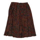 Les Copains Midi Skirt - 32W UK 12 Brown Cotton