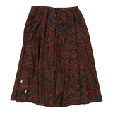 Les Copains Midi Skirt - 32W UK 12 Brown Cotton