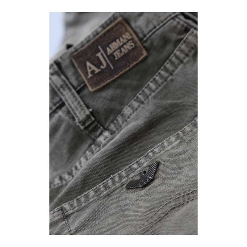 Armani Jeans Trousers - 29W 33L Green Cotton