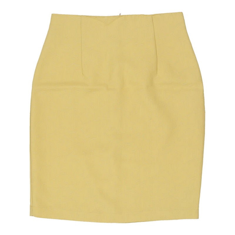 Unbranded Mini Skirt - 26W UK 6 Yellow Viscose Blend