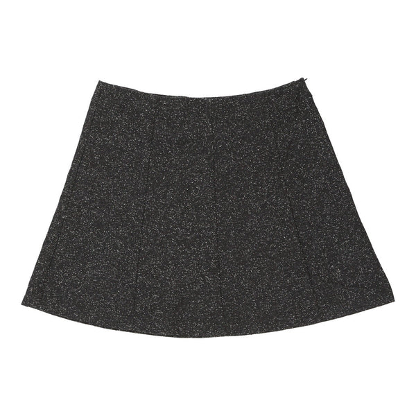 Green Cove Mini Skirt - 27W UK 8 Black Wool Blend