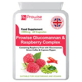Glucomannan and Raspberry Complex | 1000mg 60 Capsules added with Green Coffee Bean, Cayenne Pepper, L-Tyrosine, Caffeine, L-Carnitine Tartrate, and Chromium Picolinate | Advance Formulation Perfect for Keto Diet
